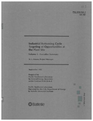 Industrial bottoming-cycle targeting of opportunities at the plant site. Volume I. Executive summary