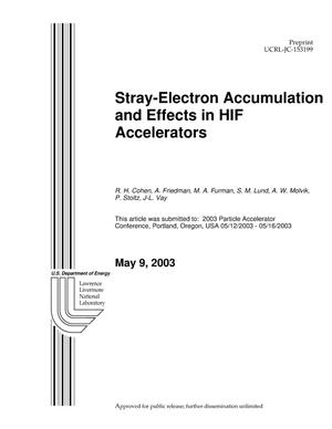 Stray-Electron Accumulation and Effects in HIF Accelerators