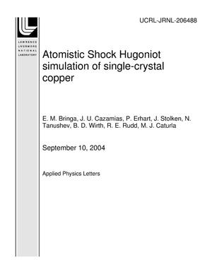 Atomistic Shock Hugoniot simulation of single-crystal copper