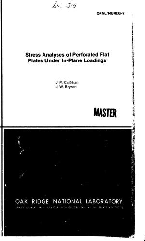 Stress analyses of perforated flat plates under in-plate loadings