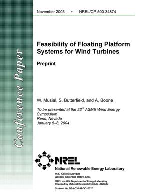 Feasibility of Floating Platform Systems for Wind Turbines: Preprint