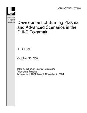 Development of Burning Plasma and Advanced Scenarios in the DIII-D Tokamak