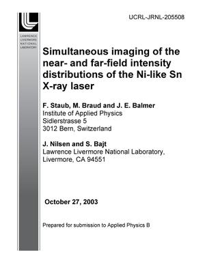 Simultaneous imaging of the near- and far-field intensity distributions of the Ni-like Sn X-ray laser