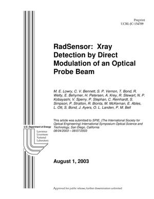 RadSensor: Xray Detection by Direct Modulation of an Optical Probe Beam