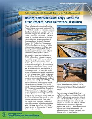 Heating Water with Solar Energy Costs Less at the Phoenix Federal Correctional Institution