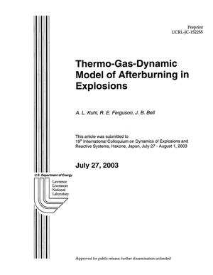 Thermo-Gas-Dynamic Model of Afterburning in Explosions