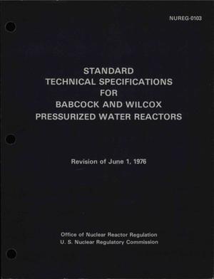 Standard technical specifications for Babcock and Wilcox pressurized water reactors