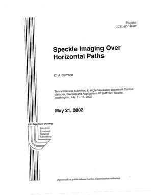 Speckle Imaging Over Horizontal Paths