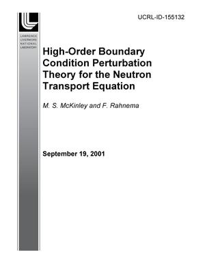 High-Order Boundary Condition Perturbation Theory for the Neutron Transport Equation