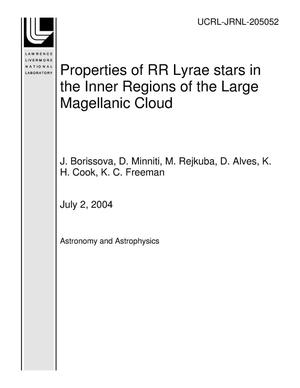Properties of RR Lyrae stars in the Inner Regions of the Large Magellanic Cloud