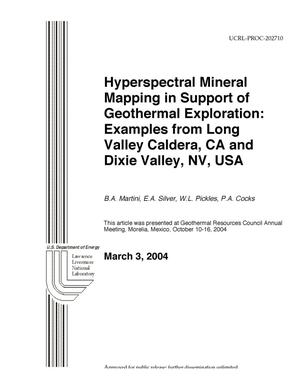 Primary view of object titled 'Hyperspectral Mineral Mapping in Support of Geothermal Exploration: Examples from Long Valley Caldera, CA and Dixie Valley, NV, USA'.