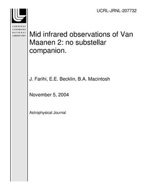 Mid infrared observations of Van Maanen 2: no substellar companion.