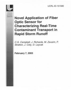 Novel Application of Fiber Optic Sensor for Characterizing Real-Time Contaminant Transport in Rapid Storm Runoff