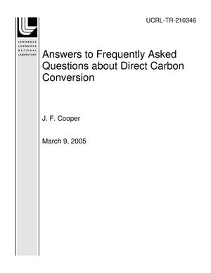 Answers to Frequently Asked Questions about Direct Carbon Conversion