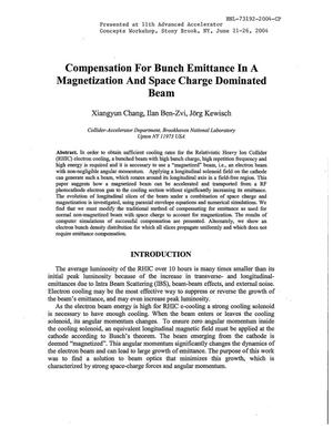 Compensation for Bunch Emittance in a Magnetization and Space Charge Dominated Beam.