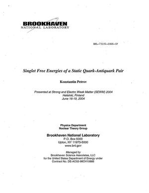 Singlet Free Energies of a Static Quark-Antiquark Pair.