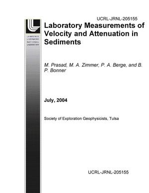 Laboratory Measurements of Velocity and Attenuation in Sediments
