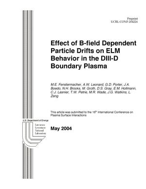 Effect of B-Field Dependent Particle Drifts on ELM Behavior in the DIII-D Boundary Plasma