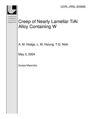 Creep of Nearly Lamellar TiAl Alloy Containing W