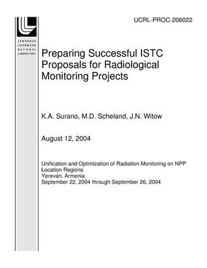 Preparing Successful ISTC Proposals for Radiological Monitoring Projects