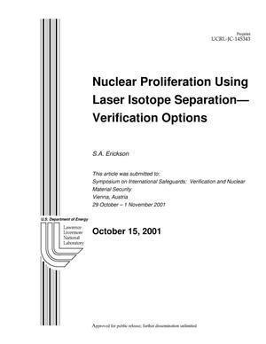Nuclear Proliferation Using Laser Isotope Separation -- Verification Options