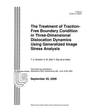 Treatment of traction-free boundary condition in three-dimensional dislocation dynamics using generalized image stress analysis