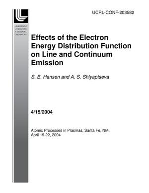 Effects of the Electron Energy Distribution Function on Line and Continuum Emission