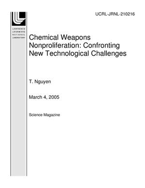Chemical Weapons Nonproliferation: Confronting New Technological Challenges