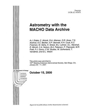 Astrometry with the MACHO Data Archive