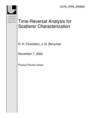 Time-Reversal Analysis for Scatterer Characterization