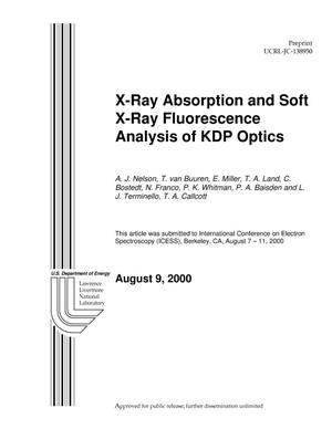X-Ray Absorption and Soft X-Ray Fluorescence Analysis of Kdp Optics