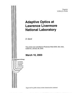 Adaptive Optics at Lawrence Livermore National Laboratory