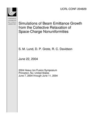 Simulations of Beam Emittance Growth from the Collective Relaxation of Space-Charge Nonuniformities
