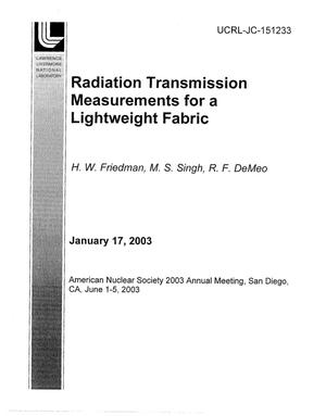 Radiation Transmission Measurements for a Lightweight Fabric