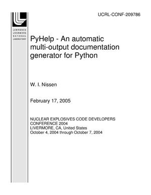 PyHelp - An automatic multi-output documentation generator for Python