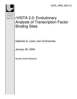 rVISTA 2.0: Evolutionary Analysis of Transcription Factor Binding Sites