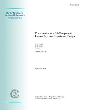 Construction of a 21-Component Layered Mixture Experiment Design
