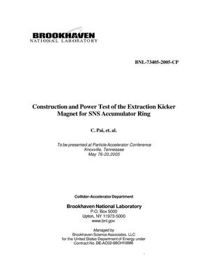 Construction and Power Test of the Extraction Kicker Magnet for Sns Accumulator Ring.
