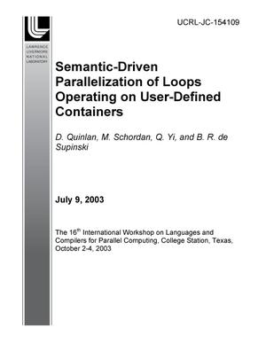 Semantic-driven Parallelization of Loops Operating on User-defined Containers