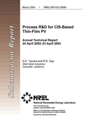 Process R&D for CIS-Based Thin-Film PV: Annual Technical Report, 24 April 2002--23 April 2003