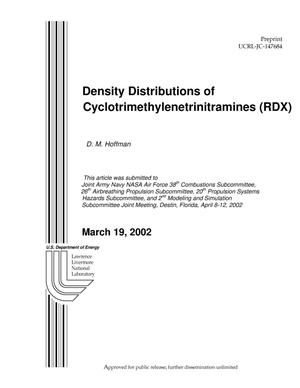 Density Distributions of Cyclotrimethylenetrinitramines (RDX)