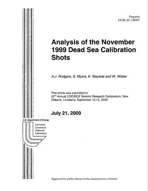 Analysis of the November 1999 Dead Sea Calibration Shots