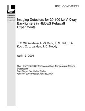 Imaging Detectors for 20-100 ke V X-ray Backlighters in HEDES Petawatt Experiments