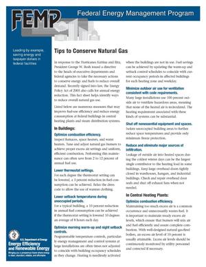 Tips to Conserve Natural Gas
