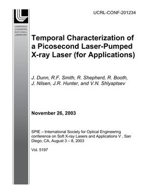 Temporal Characterization of a Picosecond Laser-Pumped X-ray Laser (for Applications)