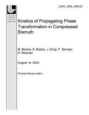 Kinetics of Propagating Phase Transformation in Compressed Bismuth