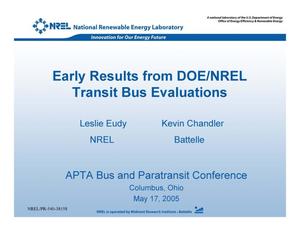 Early Results from DOE/NREL Transit Bus Evaluations
