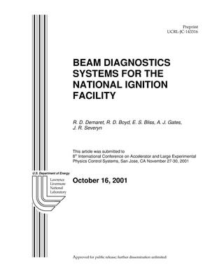 Beam Diagnostics Systems for the National Ignition Facility