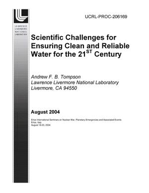 Scientific Challenges for Ensuring Clean and Reliable Water for the 21st Century
