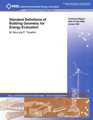 Standard Definitions of Building Geometry for Energy Evaluation
